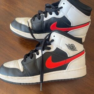 Air Jordan chili red mid high rise sneakers